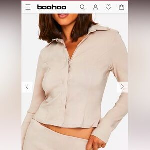 NWT BOOHOO SUPER STRETCH FITTED SHIRT SIZE 4